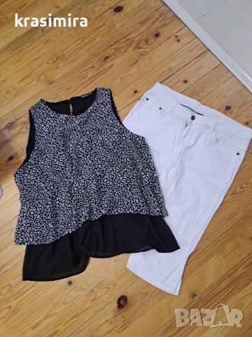 Бяло панталонче с туника , снимка 1