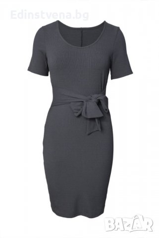 Дамска къса рокля в сиво, снимка 5 - Рокли - 39578111