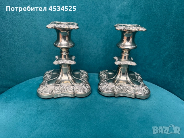 🕯️👑✨ Rococo Revival — Истинско английско съкровище, посребрени свещници (около 1900–1920 г.)
