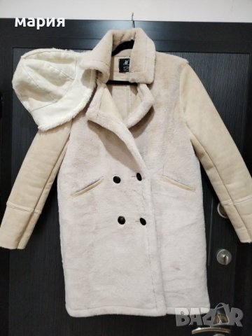 Ново  пухкаво палто в комплект с шапка , снимка 1