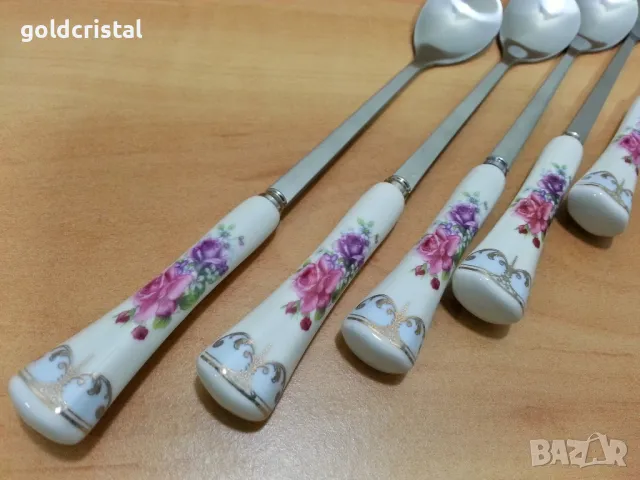 лъжички с порцеланови дръжки , снимка 4 - Антикварни и старинни предмети - 49157533