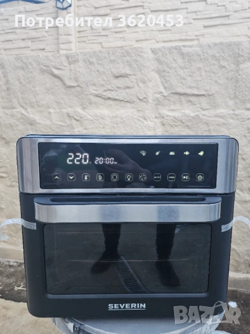 Електрическа фурна Severin Bake & Fry, 2200 W, 25 L, 12 програми, Таймер, LED дисплей, 3 аксесоара, 