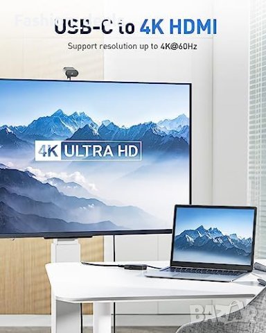 Нов Преносим USB C Хъб HDMI 4K 60Hz PD 100W зареждане, снимка 3 - Друга електроника - 41585848