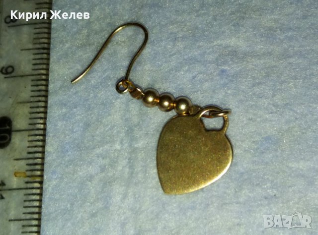 ЕЛЕГАНТНА СЪРЦЕВИДНА ПОЗЛАТЕНА СРЕБЪРНА АРТ ОБЕЦА СРЕБРО 925 със СТОМАНЕНА ВЕРИЖКА 40415