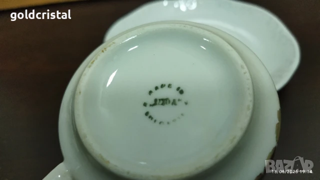 стар български порцелан Изида чаена чаша трите грации , снимка 4 - Антикварни и старинни предмети - 20483445