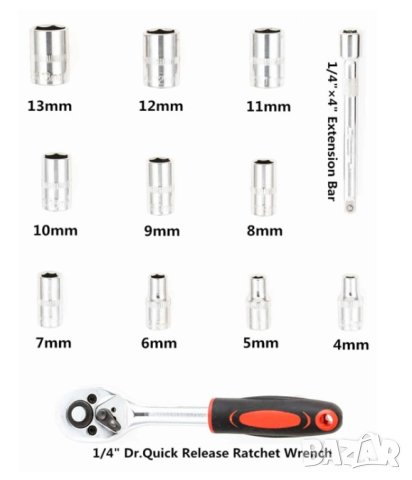 Тресчотка с вложки 1/4 гараж работилница дом автосервиз, снимка 2 - Аксесоари и консумативи - 41883022