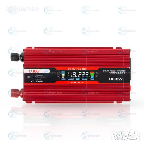 Инвертор с дисплей 12-220V 1000W