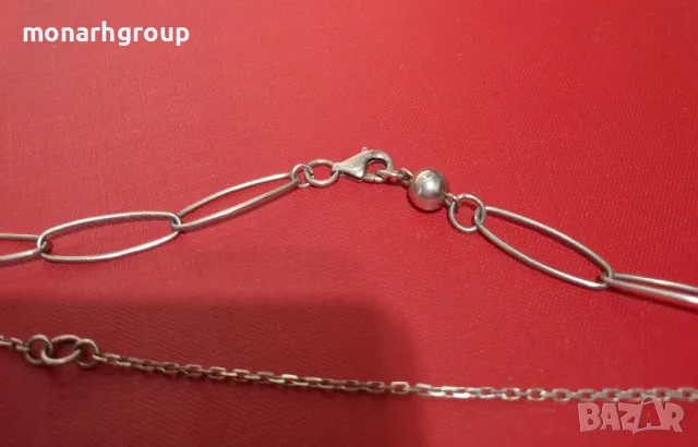 Сребърен ланец, снимка 6 - Колиета, медальони, синджири - 49566415