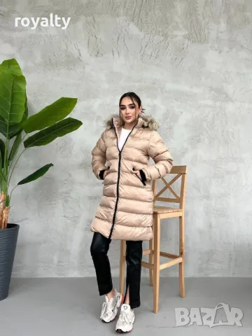 Дълго дамско яке със силиконова вата, снимка 5 - Якета - 49179630