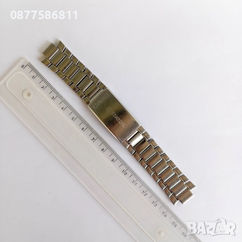 СТОМАНЕНА ВЕРИЖКА ЗА ЧАСОВНИК CASIO С ИЗВИТИ НАКРАЙНИЦИ.ВЕРИЖКИ ЗА ЧАСОВНИЦИ КАСИО С ИЗВИТИ ПЛАСТИНИ, снимка 7 - Каишки за часовници - 51614733
