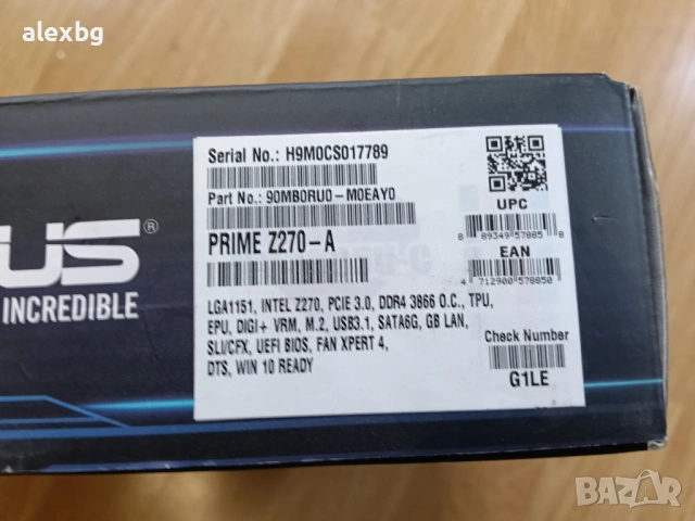 Asus PRIME Z270-A LGA1151 Intel Motherboard, снимка 4 - Дънни платки - 53442435