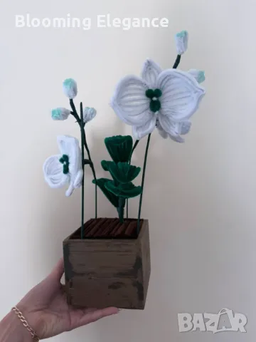 Орхидея от плюшена тел, снимка 3 - Подаръци за жени - 50317149