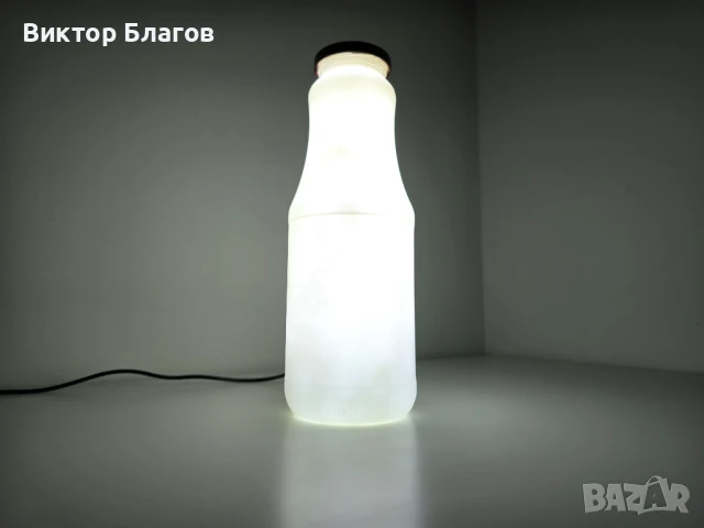 Нощна лампа от стъклено шише - ръчна изработка