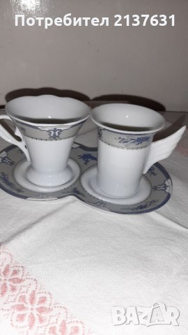 ПОРЦЕЛАНОВ  СЕТ за КАФЕ за ДВАМА  - Цена 8 лв, снимка 2 - Сервизи - 35757499