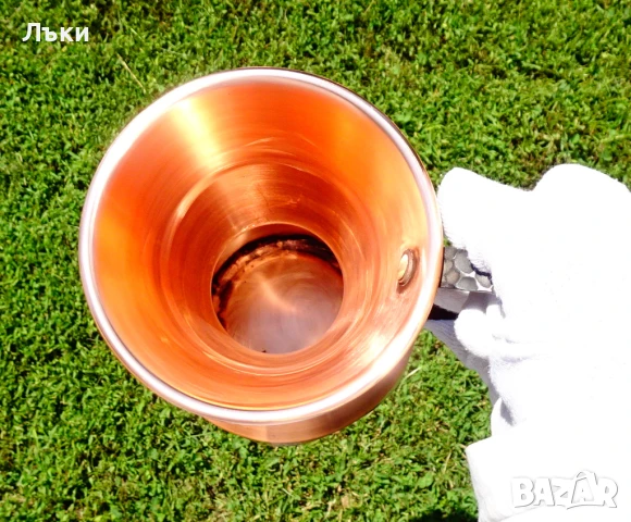 Медна кана за вино 2 л.,чиста мед,релеф. , снимка 2 - Антикварни и старинни предмети - 50774173
