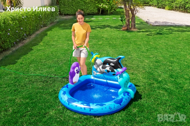 Надуваем детски басейн Bestway с животни 134 x 131 x 73 см, снимка 3 - Басейни и аксесоари - 51906772