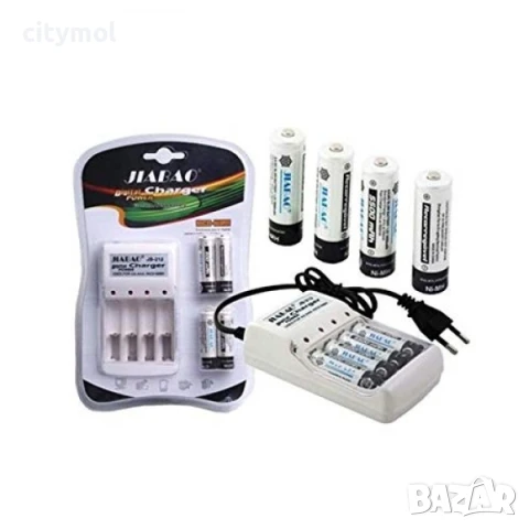 Зарядно устройство за до 4 батерии, ПОДАРЪК - 4 AAA акумулаторни батерии