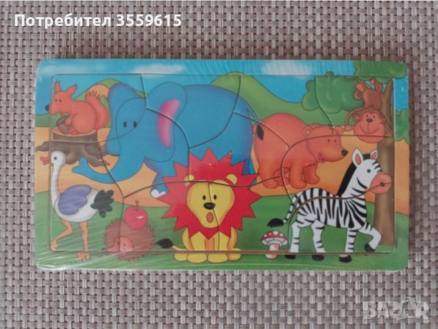 дървен детски пъзел Животни,  от Германия, снимка 1 - Игри и пъзели - 39083331