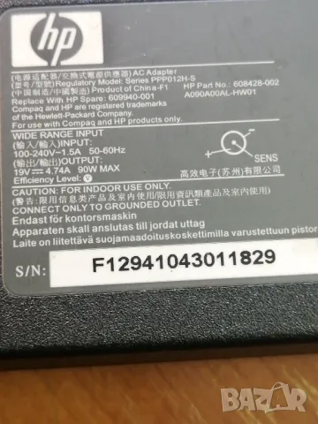 Оригинално зарядно за лаптоп HP 19V, 90W, снимка 4 - Части за лаптопи - 48659752
