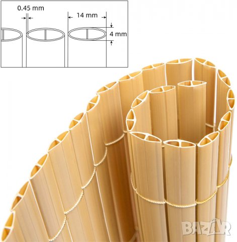 ПВЦ ограда тип „бамбук“ 90х300см YE093LB02, снимка 5 - Огради и мрежи - 36338378