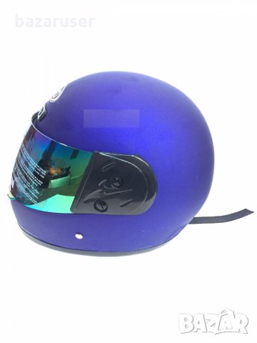 Нова Каска за Мотор с Двоен Визьор Синя Мат А-23, снимка 2 - Аксесоари и консумативи - 33914150