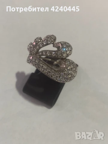 Сребърен пръстен с циркони, снимка 1