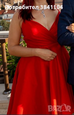 Официална червена рокля 