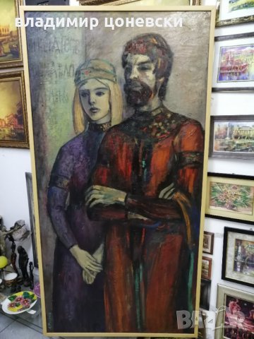 Лиляна Русева, огромна Стара маслена картина, масло на платно, живопис
