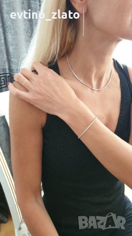 Златно колие и гривна Диамантена серия, снимка 2 - Колиета, медальони, синджири - 38127874