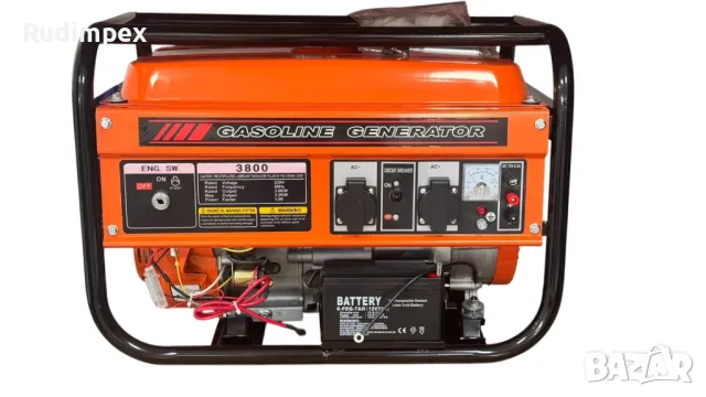 Генератор за ток 3.5 kW, 7.5 HP, бензинов, монофазен, AVR, 100% медни намотки, с електрически старте, снимка 4 - Генератори - 49843247