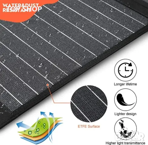 Преносим соларен панел 100w с инвертор за директно зареждане, снимка 6 - Соларни лампи - 49169830