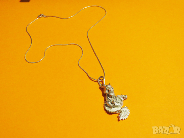 сребърен медальон, сребърно колие, китайски дракон и сребърно синджирче сребро, снимка 2 - Колиета, медальони, синджири - 36118432