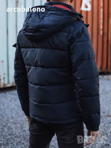 Мъжко зимно ватирано яке с качулка, 4цвята , снимка 9 - Якета - 47434573