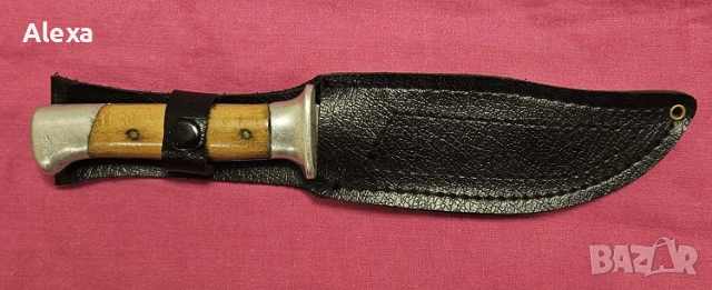 Стар ловен нож от България Габрово Етъра 1970 г. 13 см много добро състояние, снимка 4 - Антикварни и старинни предмети - 53729385