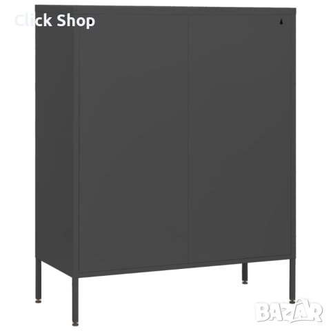 Шкаф с чекмеджета, антрацит, 80х35х101,5 см, стомана, снимка 7 - Шкафове - 40308733