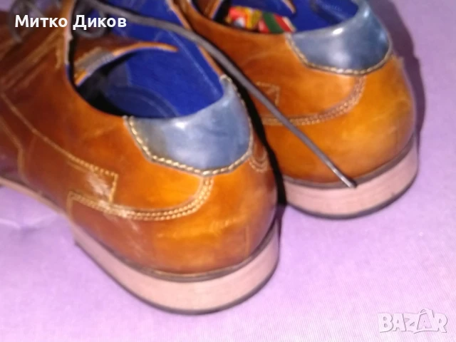 Бугатти Bugatti маркови обувки естествена кожа размер №44 стелка 29см, снимка 5 - Официални обувки - 51009176