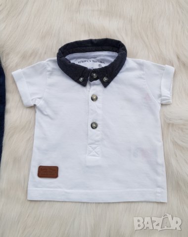 Бебешка тениска с яка 0-3 месеца, снимка 1