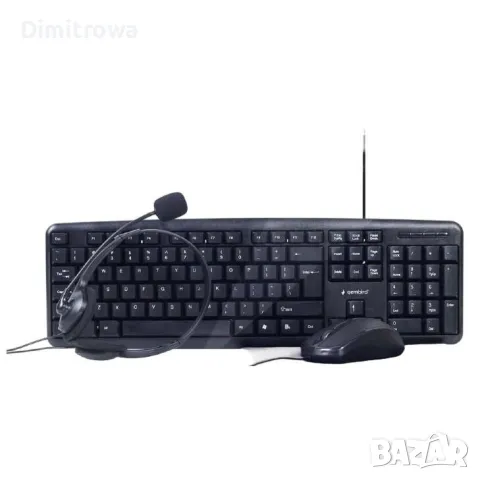 Комплект 4 в 1 Gembird клавиатура/мишка/слушалки/подложка за мишка