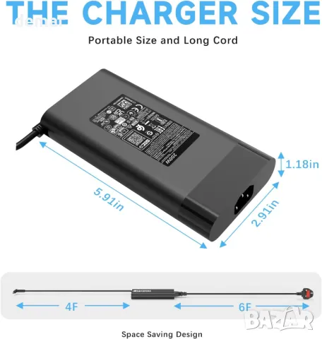 200W зарядно устройство за лаптоп HP, TPN-DA10 L00818-850 ADP-200HB B TPN-LA21 TPN-LA20, снимка 2 - Друга електроника - 48839046
