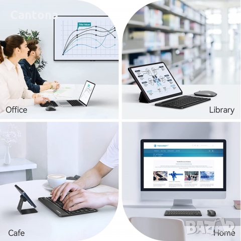 Ултра-тънка (4 мм) безжична Bluetooth клавиатура , снимка 5 - Клавиатури и мишки - 36051319