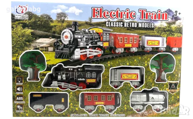 🚂 Електрически влак Classic Retro Models – с вагони, релси и светлини 🚆