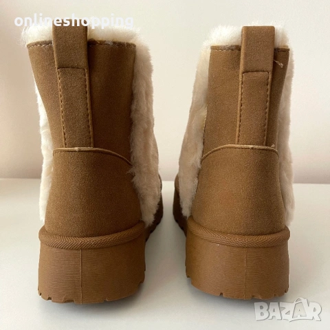 **НОВИ** пухкави ботушки на платформа 4 см – размер 39,5, снимка 5 - Дамски ботуши - 53202359