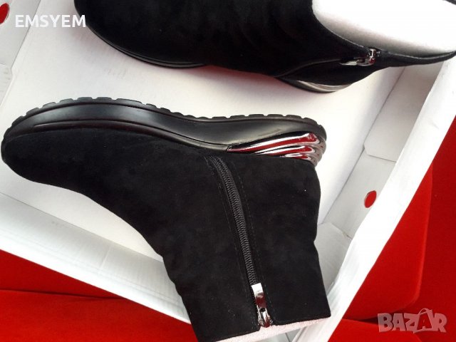 Боти Черен велур ARISE - размер 39 , снимка 3 - Дамски боти - 39615107
