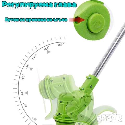 Немски Акумулаторен Тример WerkBull /36V 8Ah/ Косачка за Трева с 2бр батерии + 7 подаръка, снимка 5 - Други инструменти - 52108013