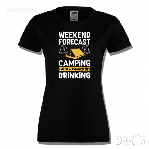 Дамска тениска Weekend Forecast,Изненада,Подарък,Поход,Връх,Хижа