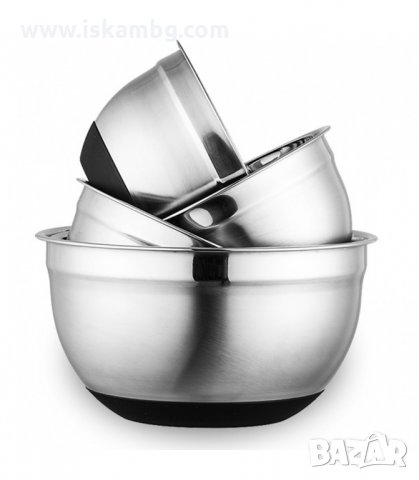 МЕТАЛНИ КУПИ ЗА РАЗБЪРКВАНЕ СЪС СИЛИКОНОВО ДЪНО - код  3155, снимка 10 - Съдове за готвене - 33889188