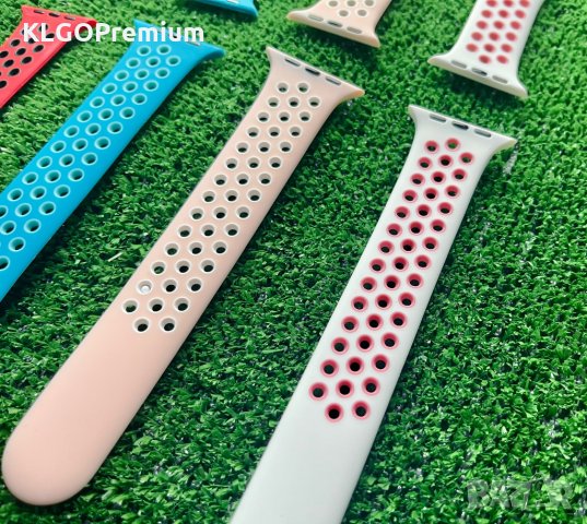 Спортна Силиконова Каишка за Apple Watch 1 2 3 4 5 6 7 SE Nike iwatch 40 42 44 45 41 mm, снимка 7 - Аксесоари за Apple - 34185448