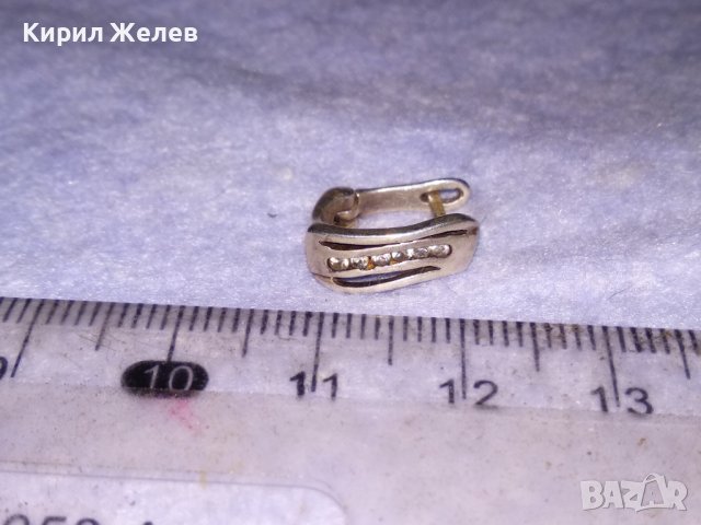 СТАРА СКЪПОЦЕННА СРЕБЪРНА ОБЕЦА СРЕБРО 925 с АНГЛИЙСКА ЗАКОПЧАЛКА и ФАСЕТИРАНИ ЦИРКОНИ 38684, снимка 10 - Обеци - 41741501