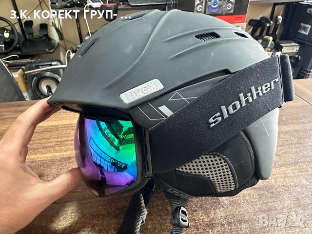 Скиорска каска Uvex, размер 55-59см + очила slokker, снимка 2 - Зимни спортове - 51486098