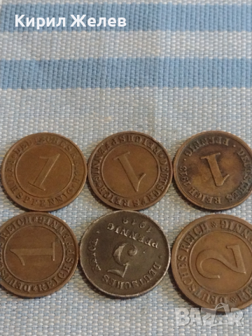 Лот монети 6 броя DEUTCHES REICH PFENNIG Германия за КОЛЕКЦИЯ ДЕКОРАЦИЯ 31522